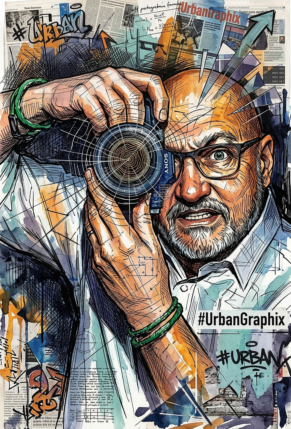 Beispielporträt im Urbangraphix-Stil, aus einem realen Foto entwickelt
